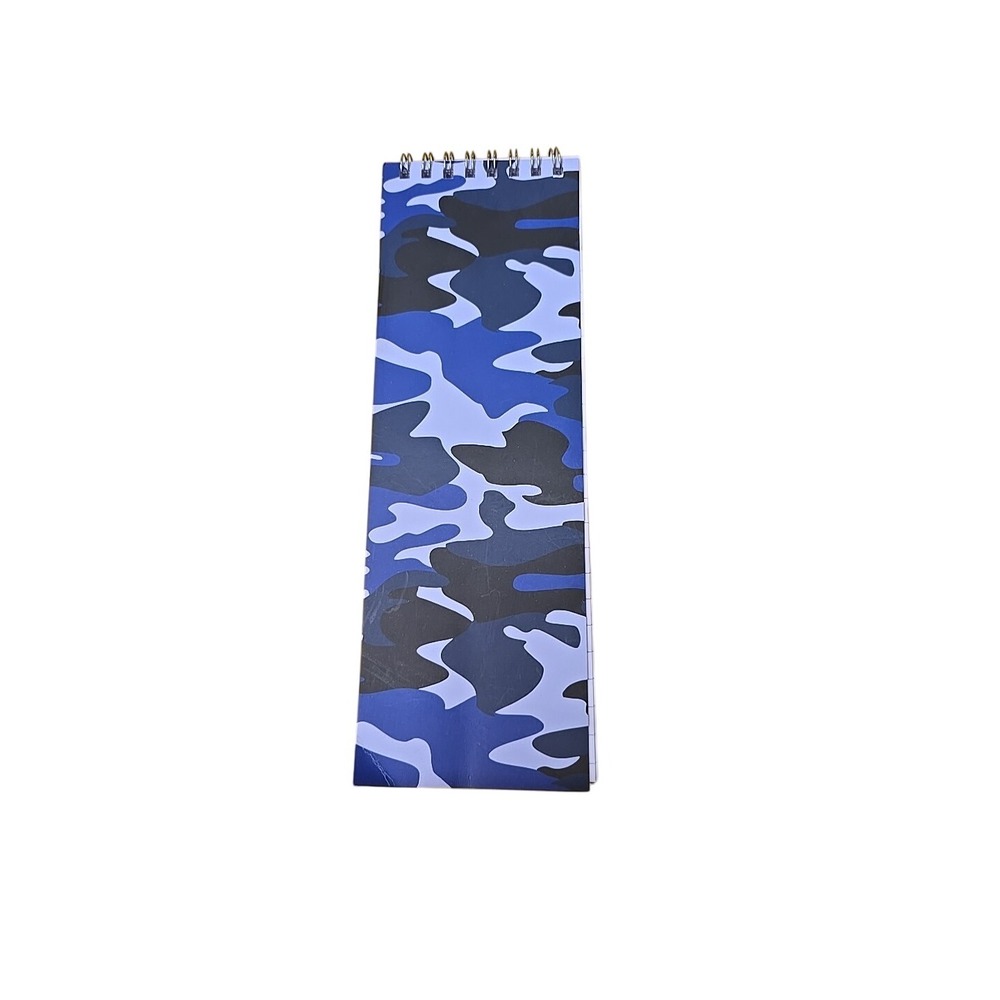 Top Flight Blue Camouflage List Pad, Notepad, Writing Pad, Wide Ruled